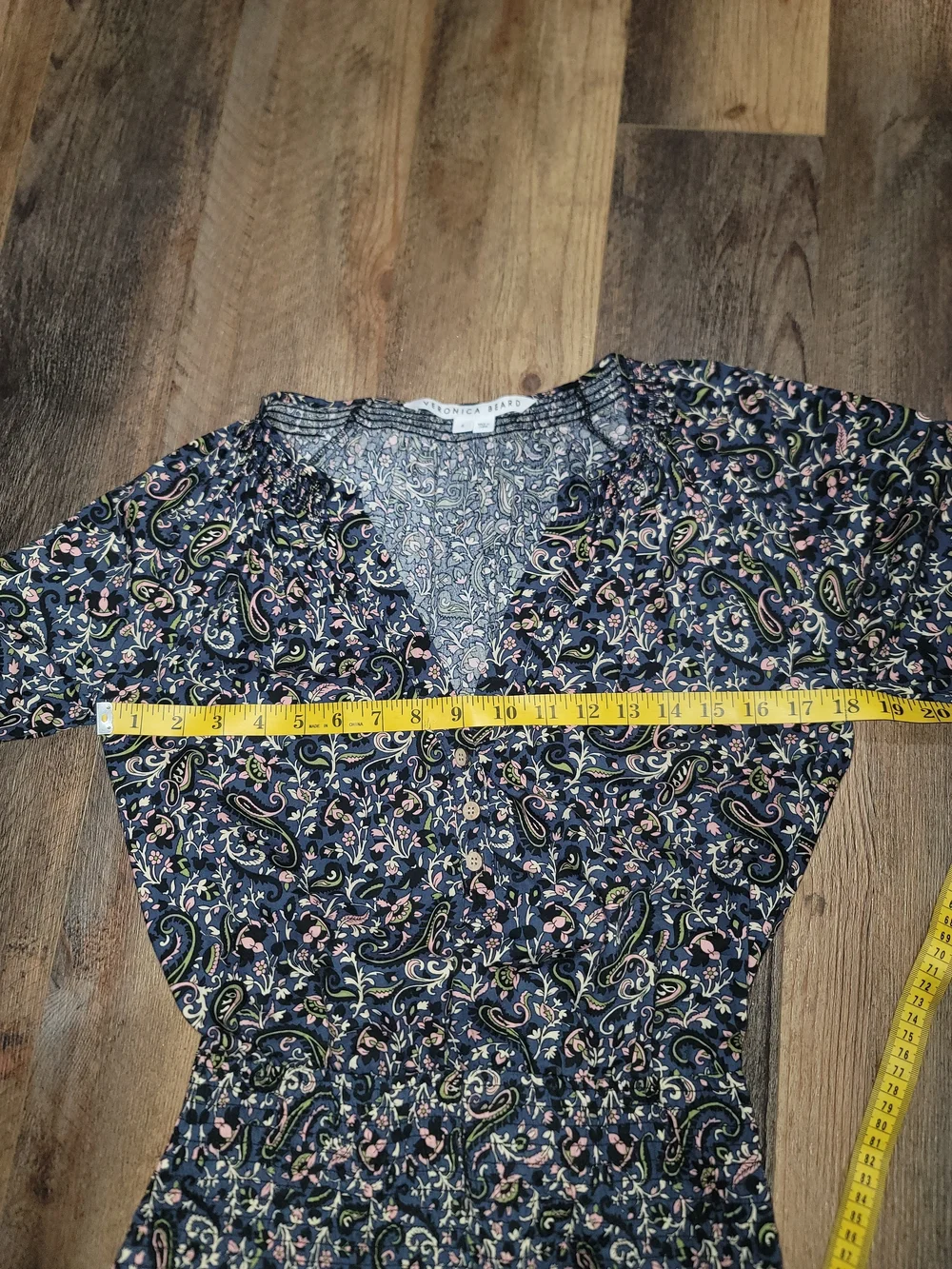 Veronica Beard Paisley Print Smocked Mini Dress Size 6 EUC - Picture 11 of 11